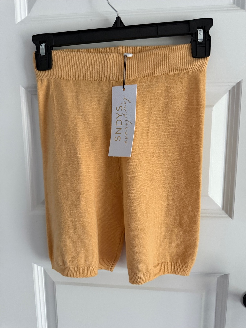 Knit Bermuda Shorts in Mustard mango color size small